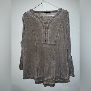 Jane & Delancey Distressed Waffle Knit Top